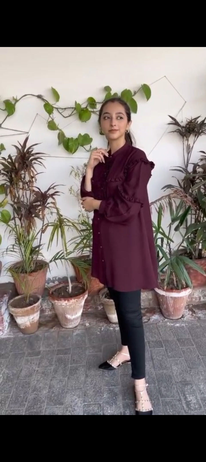 Ghazi Fabric Khas Frill Top TB-675