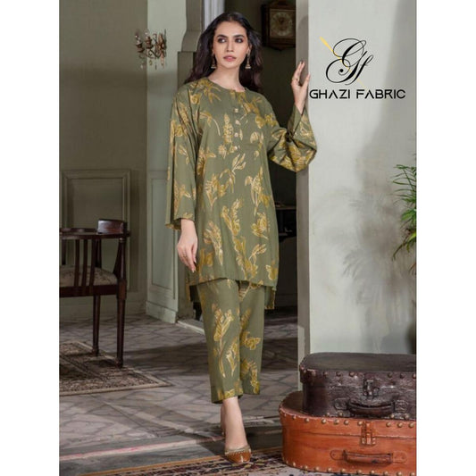 Ghazi fabric Unstitched Gull - E- Marjaan  Linen collection  Dress 2 piece for women  siment color GMF5726-23/2912