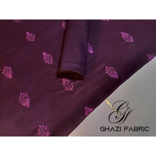 Ghazi fabric Gull-e-Marjaan Unstitched Sequence Embroidered Collection 2 piece suit for Women & Girl Plum GM7290