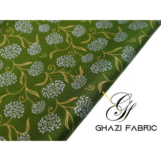 Ghazi fabric Unstitched Linen Shirt olive  green  GTS928