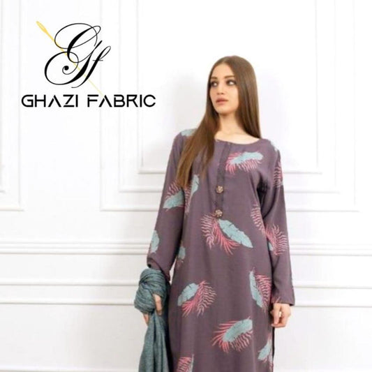 Ghazi fabric Unstitched Digital Print  Linen collection Premium quality  Dress 2 piece for women  DF5147/2