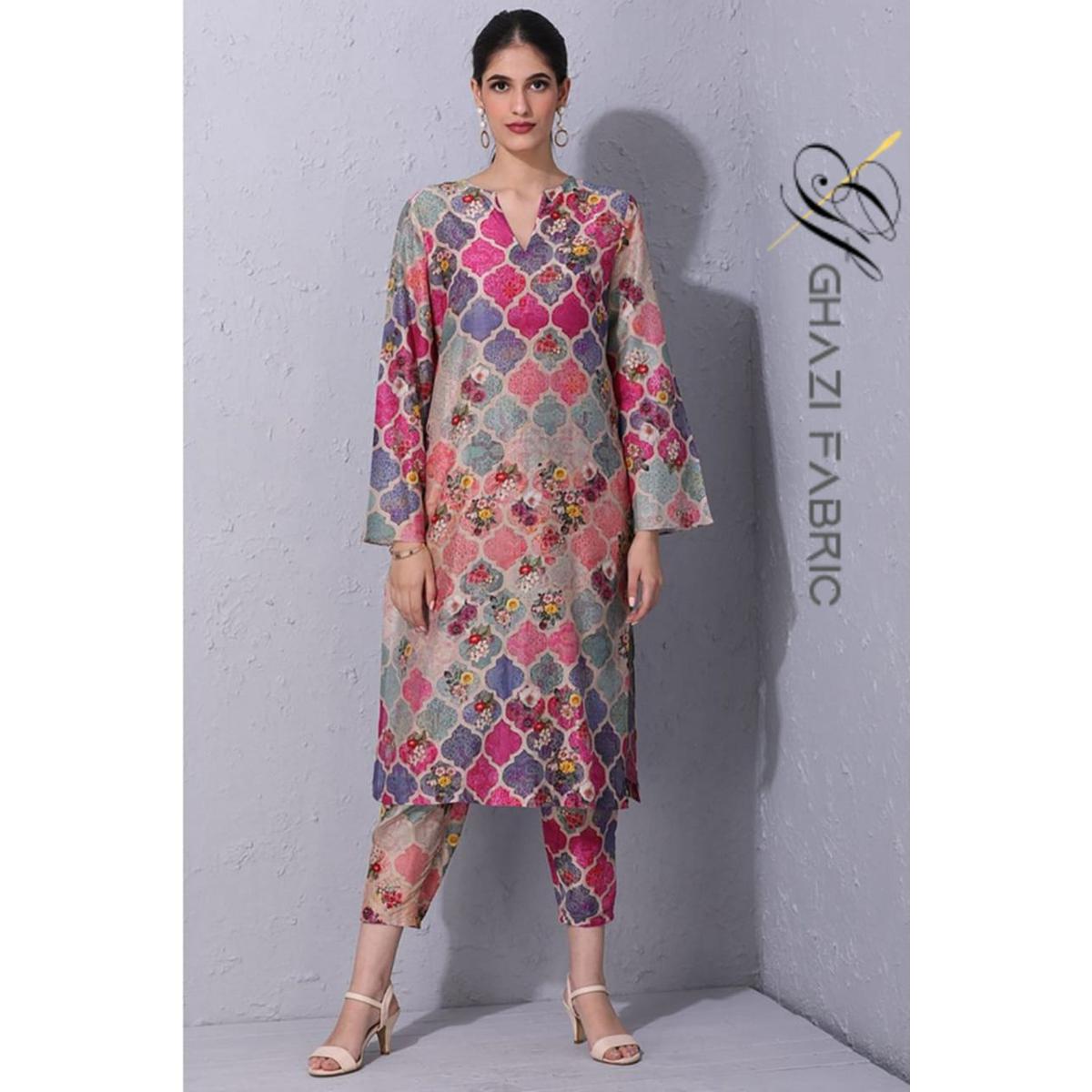 Ghazi fabric Unstitched Digital Print  Linen collection Premium quality  Dress 2 piece for women  DF5149/2