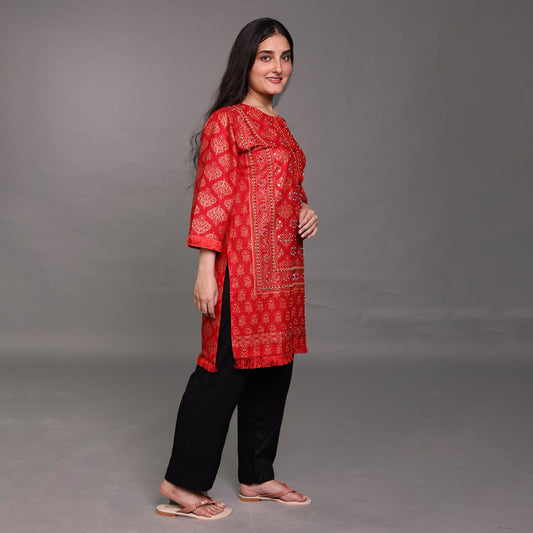 Ghazi fabric stitched Lawn shirt piece with handwork